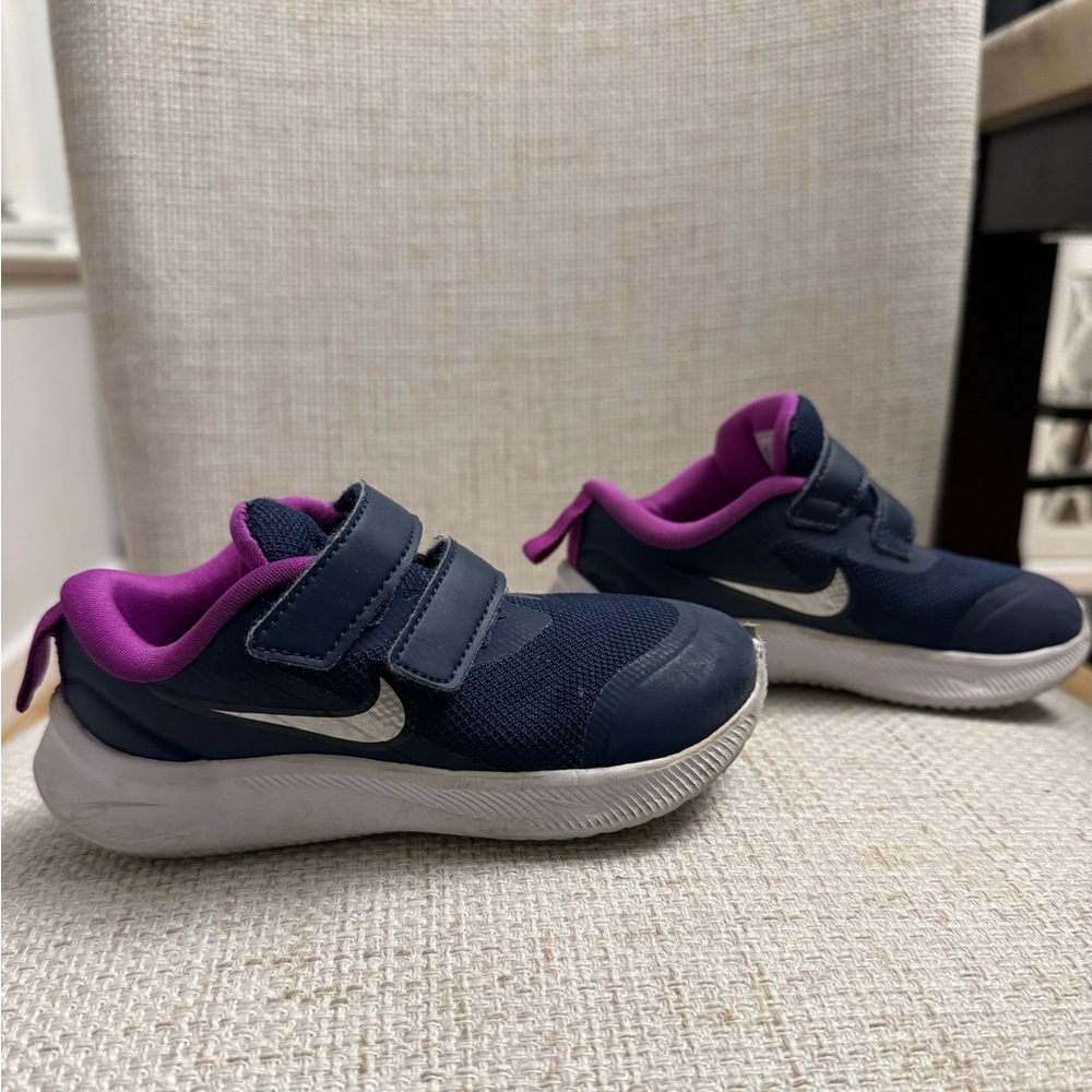 Kids Navy and purple  Athletic Shoes - Nike